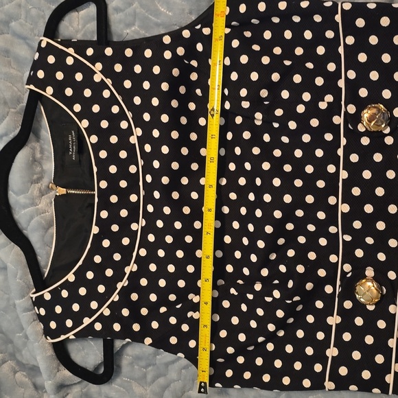 Tahari Arthur S. Levine Elegant Black and White Polka Dot Dress Size 6 (Bin 20) - Picture 5 of 10